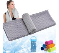 Kidlupe Ice Towel, Gym Towel, Cooling Towels, Ice Cool Microfibre Towel For Neck, Soft Breathable For Gym, Yoga, Golf, Running, Camping & Hot Weathe (Gray,1pc)