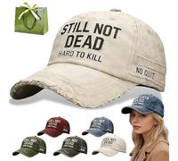 Kidlupe Still Not Dead Baseball Cap - Hard to Kill Vintage Dad Hat, Vintage Dad Hat Break Distressed for Men Women(White)