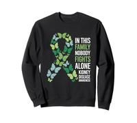 Kidney Awareness Butterfly Ribbon Family Fighting Unity Sweatshirt