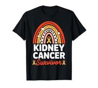 Kidney Cancer Survivor Orange Ribbon Rainbow Awareness T-Shirt