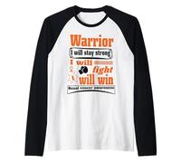 Kidney Cancer Warrior I Will Stay Strong I Will Fight I Will Raglan Baseball Tee