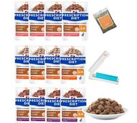 Kidney Care Cat Food Bundle in Gravy with Prescription Diet K/D Beef, Salmon and Chicken 85 grams x12 plus UbiPet Catnip and Lint Roller