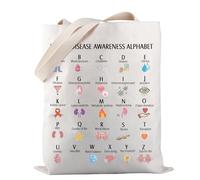 Kidney Disease Awareness Tote Bag Kidney Disease Alphabet Tote Bag Kidney Cancer Awareness Support Gift (kidney disease-tb)