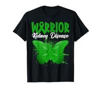 Kidney Disease Awareness Warrior Green Ribbon & Butterfly T-Shirt