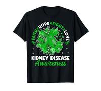 Kidney Disease Awareness Warriors Green Ribbon Sunflower T-Shirt