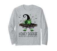 Kidney Disease Messed with The Wrong Witch Halloween Costume Long Sleeve T-Shirt