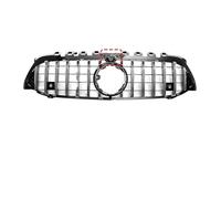 Kidney Grille For A-Class W177 A250 A200 A180 A220 A35 2019+ Facelift For GT Car Front Hood Grille Racing Bumper Grill Diamond Style Front Bumper Grille(G Silvery-Hole)