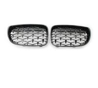Kidney Grille For BMW 1 Series E81 E87 07-11 Black And Glossy M-Color Double Grille Replacement Racing Front Bumper Grilles Bumper(Diamond-Glossy Black)