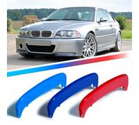 Kidney Grille Insert Clips 3pcs - Car Front Grill Mesh M-Sport Covers, Grille Insert Trims Strips, ABS Snap-on Front Grill Trim for B-M-W E46 M3 2000-2006 COUPE (10 Slats)