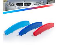 Kidney Grille Insert Clips 3pcs - Car Front Grill Mesh M-Sport Covers, Grille Insert Trims Strips, ABS Snap-on Front Grill Trim for B-M-W E60 E61 M5 2003-2010 (11 Slats)
