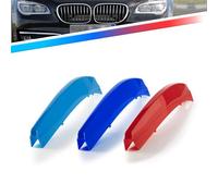 Kidney Grille Insert Clips 3pcs - Car Front Grill Mesh M-Sport Covers, Grille Insert Trims Strips, ABS Snap-on Front Grill Trim for B-M-W F01 F02 LCI 2013-2016 (9 Slats)