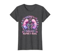 Kidney Squad Keeping It Renal Dialysis Technician Tech Nurse T-Shirt, Women, Dark Heather Grey, Medium