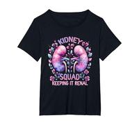 Kidney Squad Keeping It Renal Dialysis Technician Tech Nurse T-Shirt, Women's Plus, Black, 5X