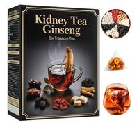 Kidney Tea - Ginseng Six Treasure Tea for Men & Women, Herbal Ginseng Tea Bags for Liver 7 Precious Natural Ingredients Formula, Thoughtful Gift for Spouses, Parents, Gym-Goers(1 Pack/25 Bags)