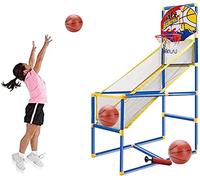 Kidoloop 121CM Arcade Basketball Game Set - Indoor Hoop Stand with 2 Balls, Air Pump, Buildable Frame and Net Ramp - Fun Sports Toy for Kids Age 3+ Years