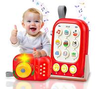 Kidoloop 2 in 1 Baby Phone Toy & Camera, Early Learning Sensory Toy with Light & Sound, Safe Non-Toxic Mobile Phone, One Tap Pay Songs, Animals & Vehicles Sounds, Activity Gift for infants & Toddlers