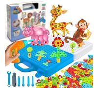Kidoloop Kids 289 Pcs Take Apart Toys, Educational Stem 3d Puzzle, Build Your Own Creative Animal with Electric Drill, Pegboard Construction Gift Play Set for Children 3+ Years