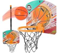 Kidoloop Kids Basketball Hoop with Hard PVC Backboard Pump and Ball Hanger Hook Indoor Outdoor Large Basketball Set with Net Ball and Pump Portable Sport Toys for Kids Basketball Set, Design 3