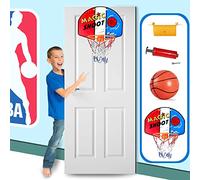 Kidoloop Wall Mounted Basketball Hoop Set for Kids with Backboard & Mini Basket Ball, Pump, Rim Net, Bedroom Over the Door, Indoor Outdoor Basketball Game Toy, Sports Activity Gift for Children Age 3+