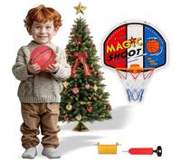 Kidoloop Wall Mounted Basketball Hoop Set for Kids with Over the Door & Wall Mount Hanging Backboard & Mini Basket Ball, Pump, Rim Net, Indoor Bedroom Sports Game Activity Toy Set for Children Ages 3+