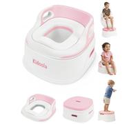Kidoola 3-in-1 Potty Training Seat & Step Stool, Convertible Potty Chair & Toilet Trainer for Kids Ages 2-4+, Universal Fit, Removable Bowl, Non-Slip, Easy Clean, Lightweight, Pink - 40.5x37.5x25cm