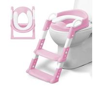 KIDOOLA Adjustable Potty Ladder Seat for Toilet Training with Steps, Handle & Soft Cushion Design Non Slip & Space Efficient Toddlers & Children Unisex Foldable & Easy Assembly Splash Guard Included