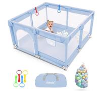 Kidoola Baby Playpen With Padded Frame & Mesh Walls, Baby Play Pen With Balls, Pull Rings 127X127X65Cm