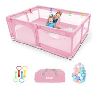 Kidoola Baby Playpen with Padded Frame & Mesh Walls, Play Pen with Balls, Pull Rings, Playpen for Babies and Toddlers, Ideal for Indoor & Outdoor, Baby Play Pen with Mat - Unisex (150x180cm)