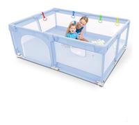 Kidoola Baby Playpen with Padded Frame & Mesh Walls, Play Pen with Balls, Pull Rings, Playpen for Babies and Toddlers, Ideal for Indoor & Outdoor, Baby Play Pen with Mat - Unisex (150x180cm)