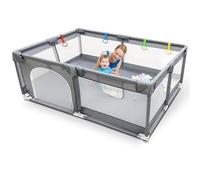 Kidoola Baby Playpen with Padded Frame & Mesh Walls, Play Pen with Balls, Pull Rings, Playpen for Babies and Toddlers, Ideal for Indoor & Outdoor, Baby Play Pen - Unisex (150x180cm)
