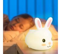 Kidoola Bunny Night Light - Nightlight Lamp - 6 Colour Touch Change Led Cute Nursery Decor & Night Time Sleep Accessory