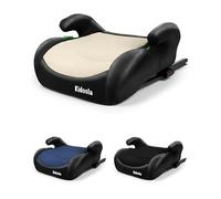 Kidoola ISOFIX Booster Seat - i-Size R129 Child Car Seat for 125-150cm Kids, Cushioned Backless Booster, Secure ISOFIX Installation, Compact Lightweight, Comfortable Travel Car Seat- Beige
