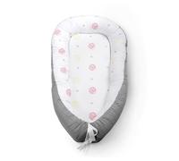 Kidoola Newborn Baby Nest Lounger with Memory Foam Base, 100% Cotton, Washable, Safe and Breathable Fabric 0-12 Months Unisex Ideal for Home, Travel & Baby Essential Gift (Circles)