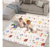 Kidoola Reversible Large Baby Play Mat, Giraffe & Road in White | Size: 200 cm x 100 cm Kidoola White 200 cm x 100 cm