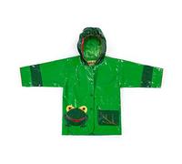 Kidorable Green Frog PU All-Weather Raincoat for Boys With Fun Frog Mouth Pocket, Green