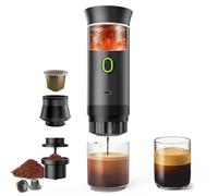 Kidovin 3-in-1 Portable Espresso Coffee Machine, Portable Coffee Maker, Compatible with Big Capsule, Small Capsule and Coffee Powder, Self-Heating, Travel Coffee Maker for Camping, Office, Home, RV