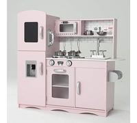 KIDOZ Signature Wooden Play Kitchen for Kids, Large Toy Kitchen, Pink
