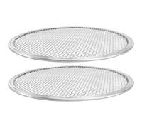 KIDOZI 2pcs Aluminum Pizza Baking Screen 16 Inch Mesh Pizza Tray Seamless Round Pizza Screen Nonstick Pizza Pan Oven Bakeware Pizza Making Net Tools