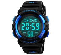 KIDPER Kids Digital Watch, Boys Sports Waterproof Led Watches with Alarm Wrist Watches for Boy Girls Children, Black, Digital,Alarm,Sport