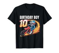 Kids 10 Years Old Boy Bicycle Riding Motocross 10th Birthday T-Shirt