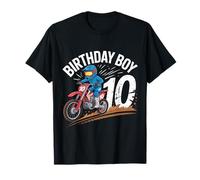 Kids 10 Years Old Boy Bicycle Riding Motocross 10th Birthday T-Shirt