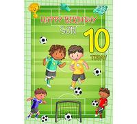 Kids 10th Birthday Football Card for Son - From Mum Dad Greeting Blank Inside Envelope Included Gift Idea UK