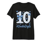 Kids 10th Birthday Girl Double Digits Bday Coquette Bow Premium T-Shirt