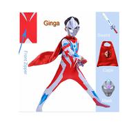 (Kids 110cm, Ultraman Ginga) Boy Ultraman Superheroes Cape Mask Jumpsuit Suit Geed Tiga Belial Ginga Zero Halloween Costume For Kids Child Cosplay Clothing