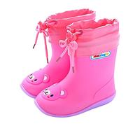 Kids 111 Rain Boots Children Easy On Handles 333 Rainboots Girls Rubber Booties Non-222 Lightweight Shoes (M, 1 Big Kids)
