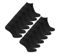 Kids 12 Pack 100% Cotton Trainer Socks | Sock Snob | Short Low Cut Ankle Socks for Boys & Girls (9-12, Black)