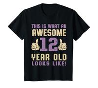 Kids 12th Birthday This is What an Awesome 12 Year Old Looks Like T-Shirt