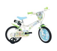 Kids 14" Bluey Bike Childrens Removable Stabilisers White Green Bicycle 4-7 Yrs