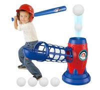 Kids 2-in-1 Baseball and Tennis Pitching Machine - Automatic Pitcher | Includes 6 EVA Balls, Bat, and Racket with Adjustable Angles| Perfect for Outdoor Play, Sets for Ages 3-8