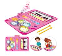 Kids 2-in-1 Musical Piano & Jazz Drum Playmat (Pink)